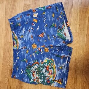 Bechamel Blue and White Sailing Seaside Theme Shorts 100% Cotton Vacation Cruise